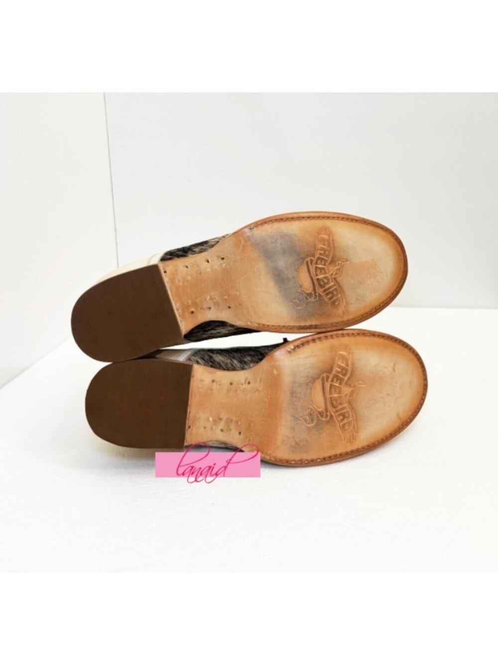 NEW Freebird Mabel White Multi Pony Leather Hair Beige Brown Oxford Flat Loafers - Picture 6 of 11